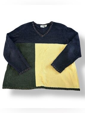[Christopher & Banks] Colorblock Velvet Sweater